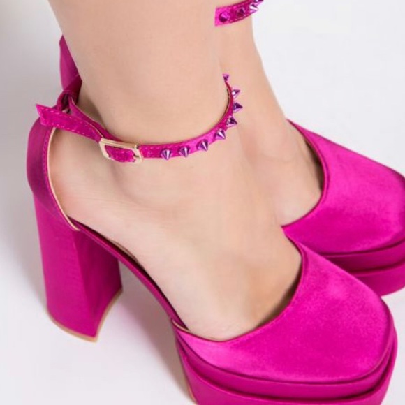 CITY ON FIRE CHUNKY PUMP IN FUCHSIA PENELOPE-FUCHSIA - Picture 4 of 10